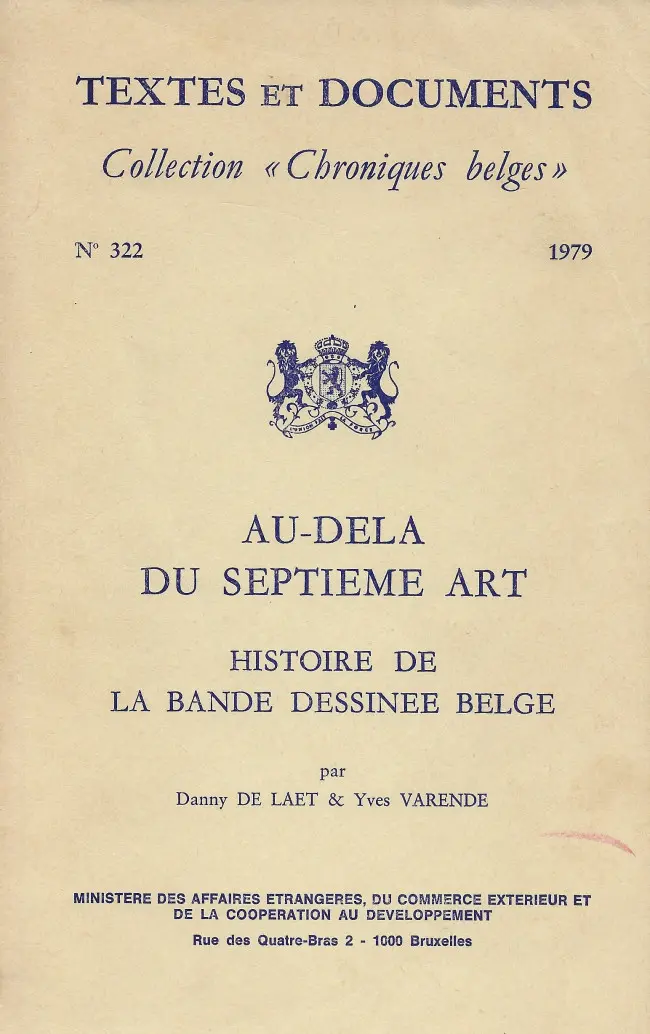 Couverture de l'album Au-delà du septième art Histoire de la bande dessinée belge