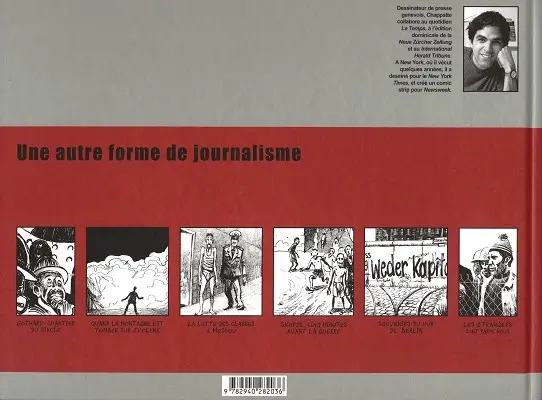 Verso de l'album Reportages BD Dans les coulisses de Davos - New York après le 11 septembre - Au pays du Hezbollah