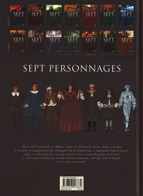 Verso de l'album Sept Cycle 2 Tome 9 Sept personnages