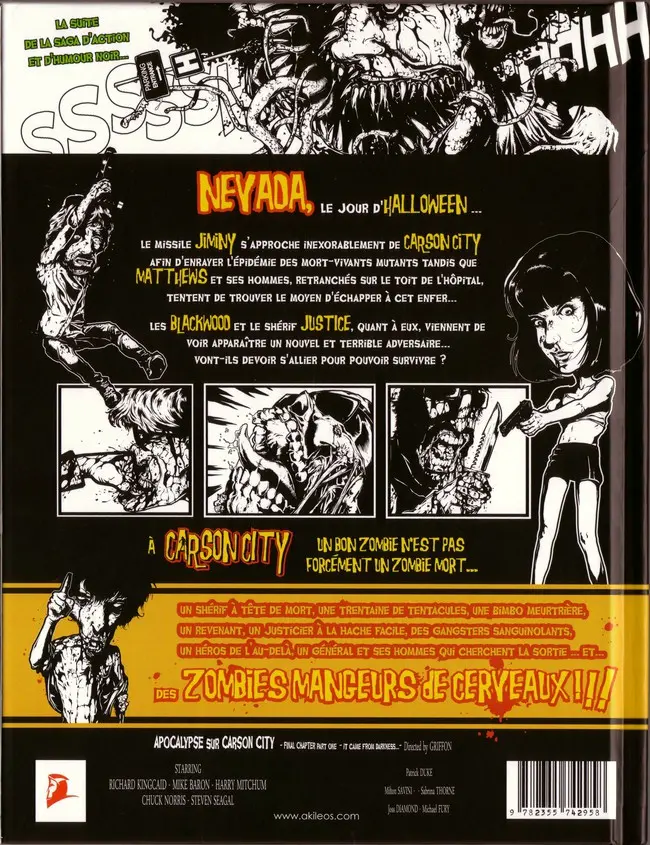 Verso de l'album Apocalypse sur Carson City Tome 6 Épisode final ... Sorti des ténèbres part one
