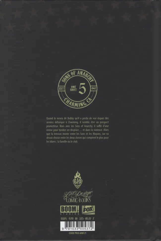 Verso de l'album Sons of Anarchy Tome 5