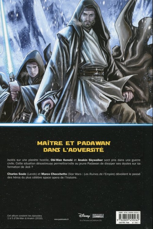 Verso de l'album Star Wars - Obi-Wan et Anakin Réceptifs et hermétiques