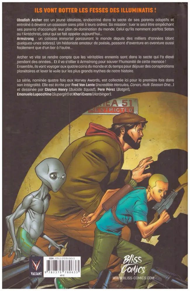 Verso de l'album Archer & Armstrong