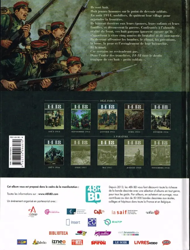 Verso de l'album 14-18 Tome 1 Le petit soldat (août 1914)