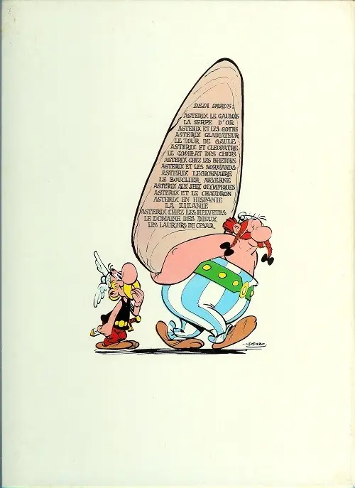 Verso de l'album Astérix Tome 1 Astérix le gaulois