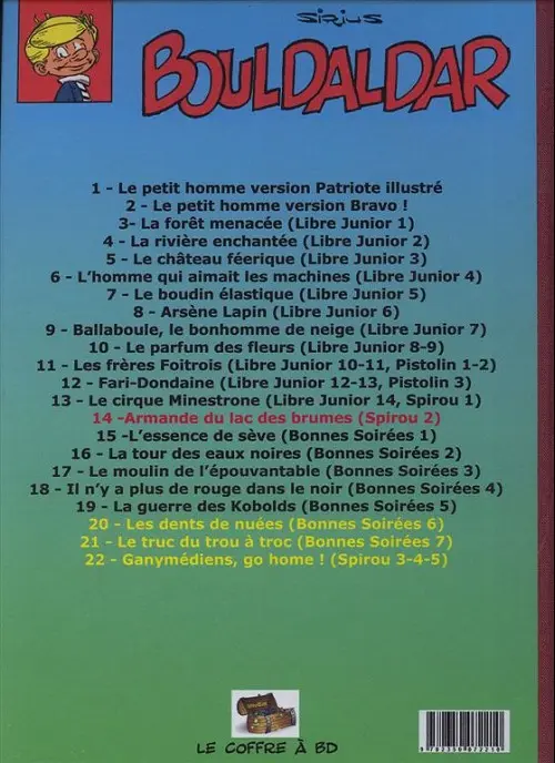 Verso de l'album Bouldaldar et Colégram Tome 3 Armande du lac des brumes