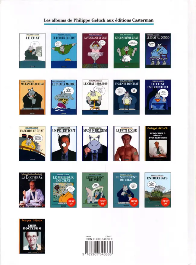 Verso de l'album Le Chat Tome 4 Le Quatrième Chat