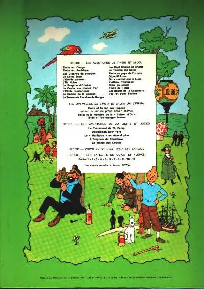 Verso de l'album Les Aventures de Jo, Zette et Jocko Tome 3 Le Rayon du Mystère 1er épisode, Le Manitoba ne répond plus