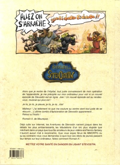 Verso de l'album Aventures de Stevostin Tome 1 La porte sombre