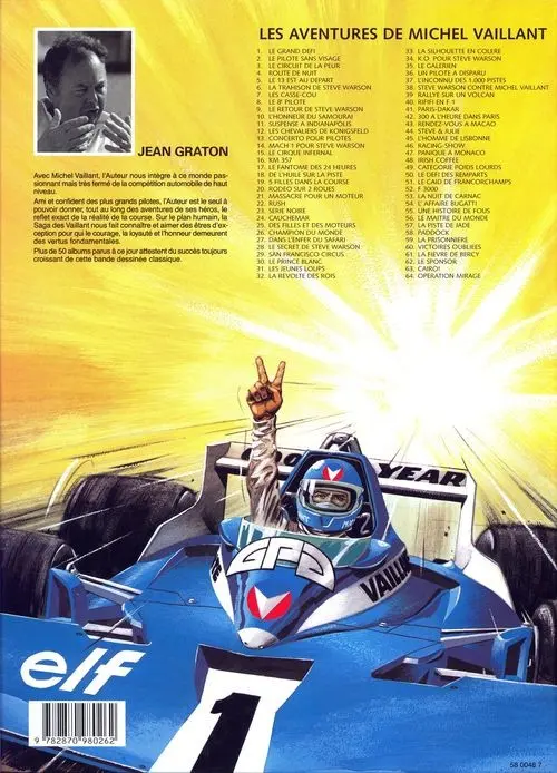 Verso de l'album Michel Vaillant Tome 6 La trahison de Steve Warson