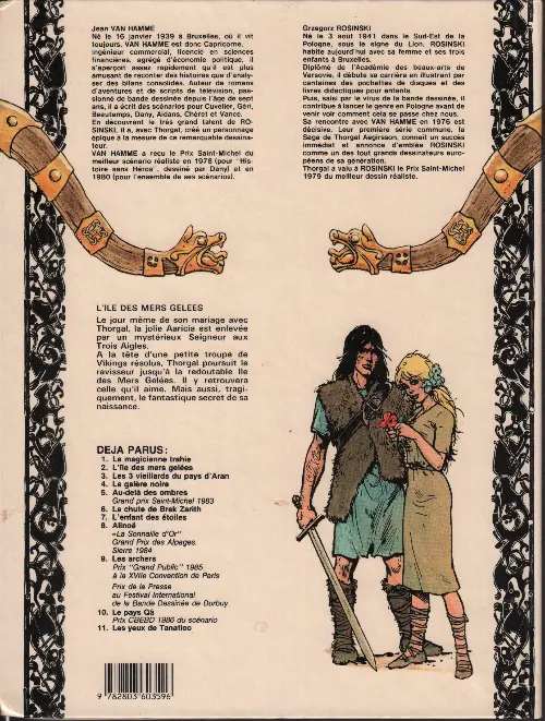 Verso de l'album Thorgal Tome 2 L'Île des Mers gelées