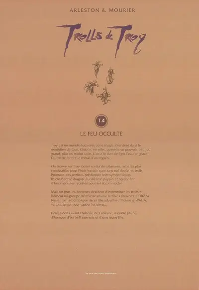 Verso de l'album Trolls de Troy Tome 4 Le feu occulte