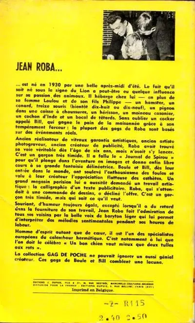 Verso de l'album Boule & Bill