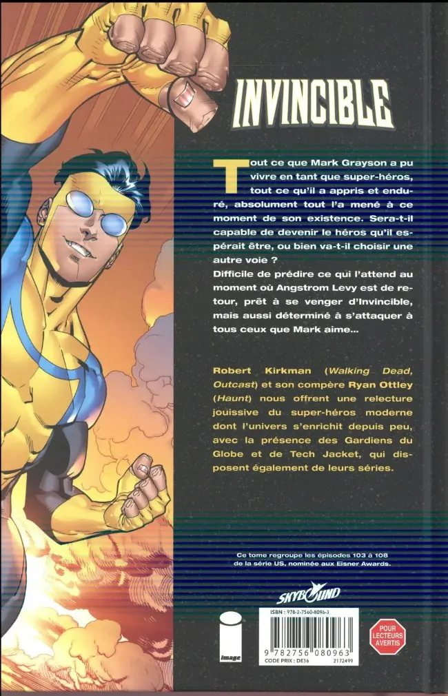 Verso de l'album Invincible Tome 19 État de siège