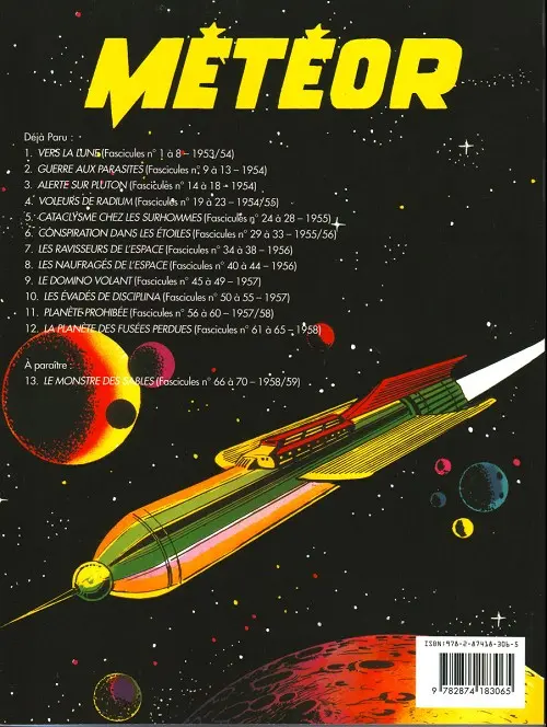 Verso de l'album Météor 12