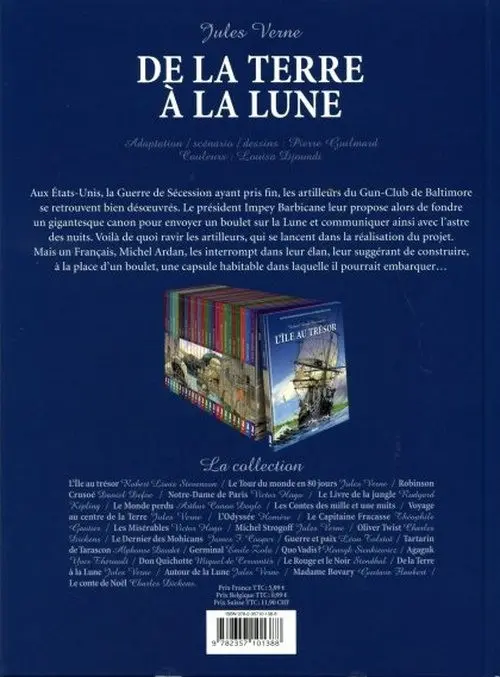 Verso de l'album Les Incontournables de la littérature en BD Tome 27 De la Terre à la Lune