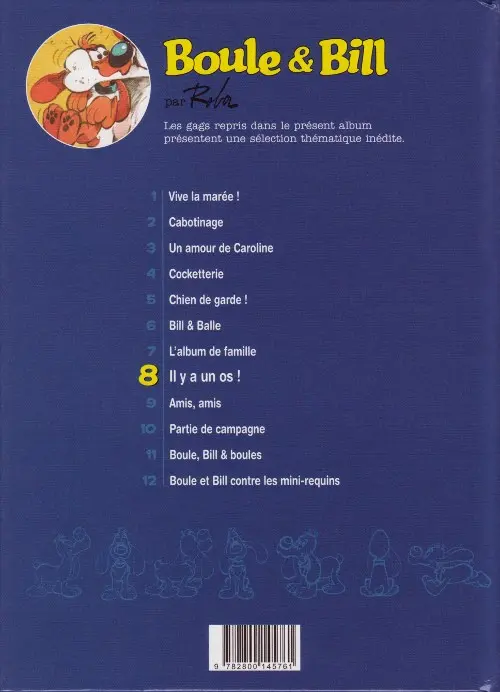 Verso de l'album Boule & Bill Tome 8 Il y a un os !