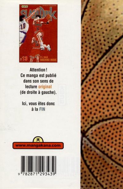 Verso de l'album Slam Dunk #13