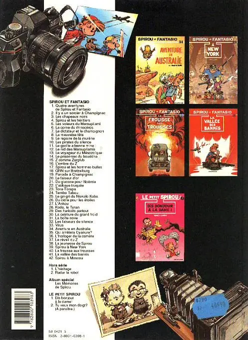 Verso de l'album Spirou et Fantasio Tome 25 Le gri-gri du niokolo-koba