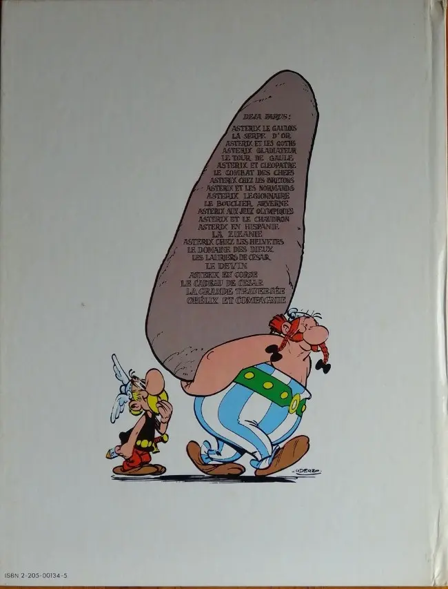 Verso de l'album Astérix Tome 20 Astérix en Corse