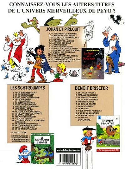Verso de l'album Johan et Pirlouit Tome 15 Les Troubadours de Roc-à-Pic