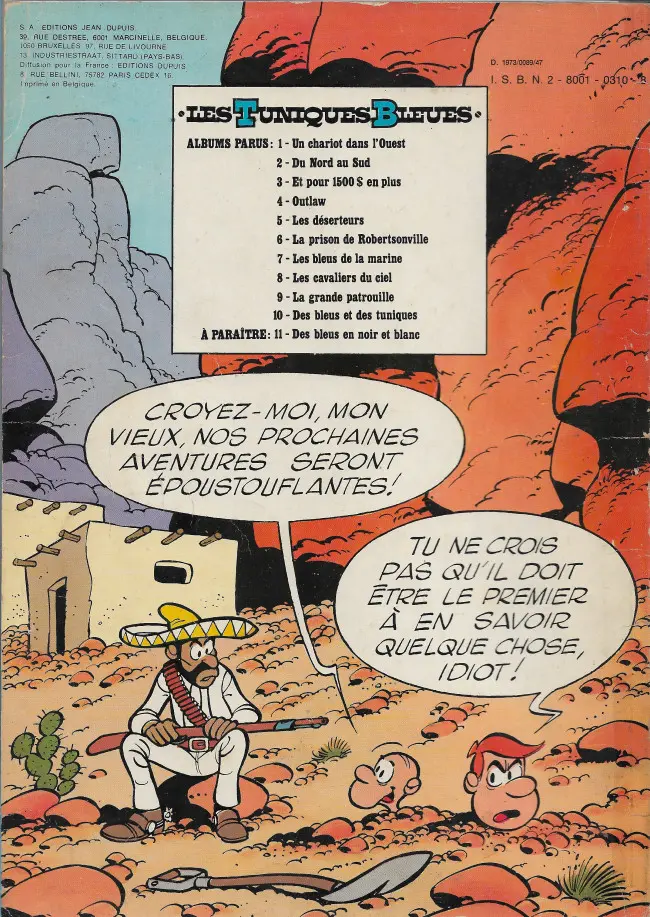 Verso de l'album Les Tuniques Bleues Tome 3 Et pour quinze cents dollars en plus