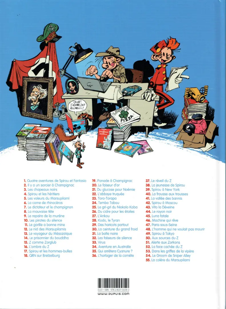 Verso de l'album Spirou et Fantasio Tome 3 Les chapeaux noirs