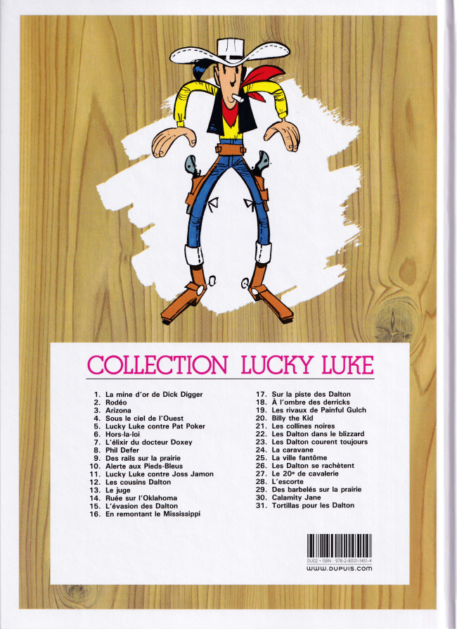 Verso de l'album Lucky Luke Tome 11 Lucky Luke contre Joss Jamon