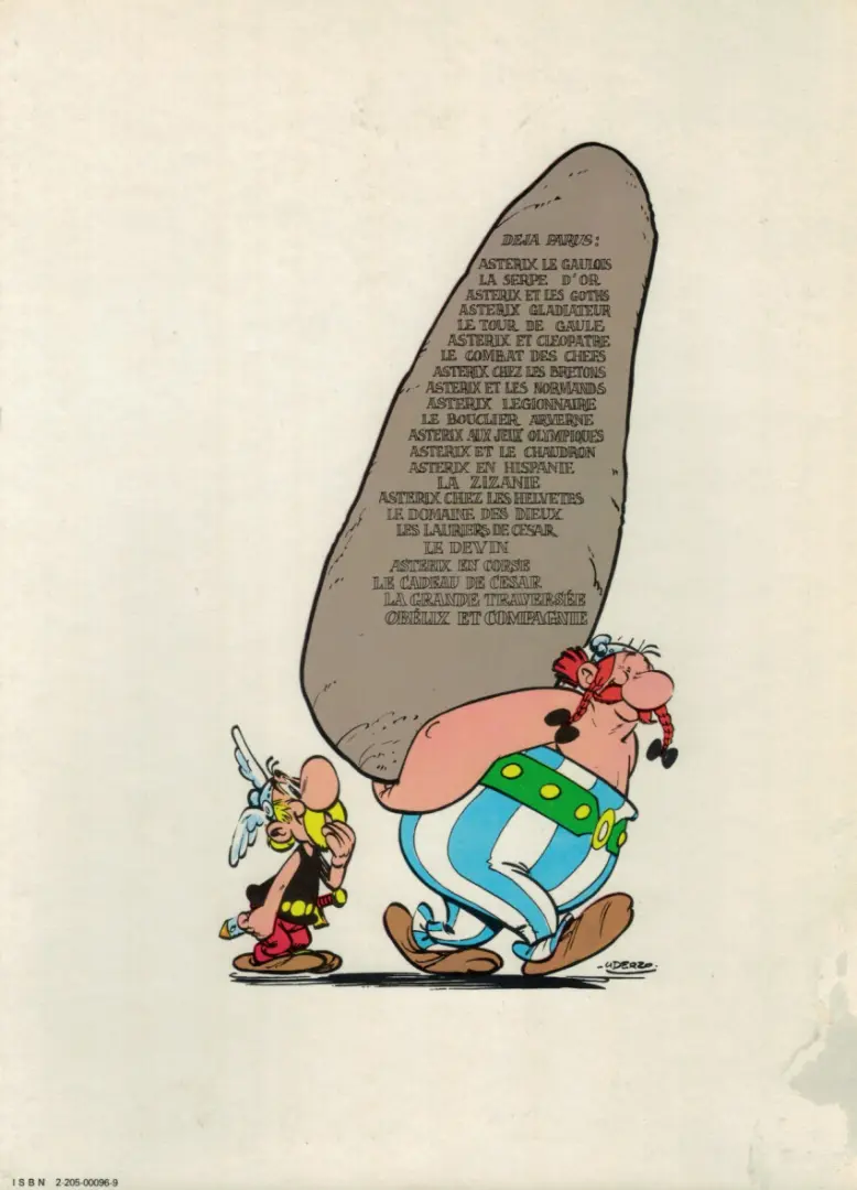 Verso de l'album Astérix Tome 1 Astérix le gaulois