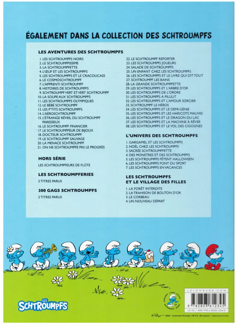 Verso de l'album Les Schtroumpfs Tome 15 L'étrange réveil du Schtroumpf paresseux