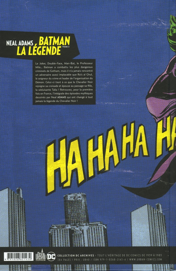 Verso de l'album Batman : La Légende Tome 3