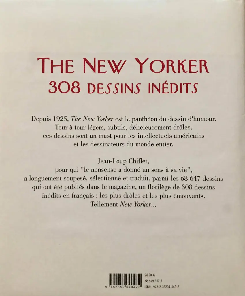 Verso de l'album The New Yorker Les dessins inédits