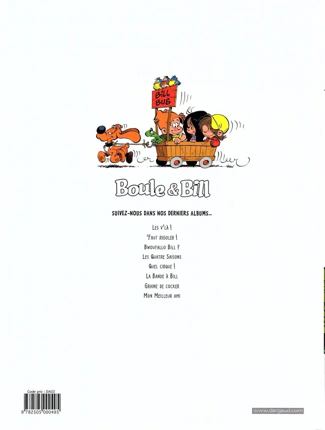 Verso de l'album Boule & Bill Tome 31 Graine de cocker