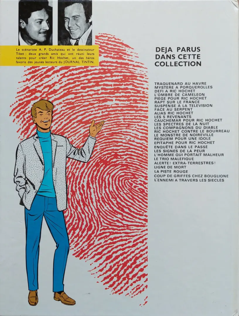Verso de l'album Ric Hochet Tome 21 Le trio maléfique