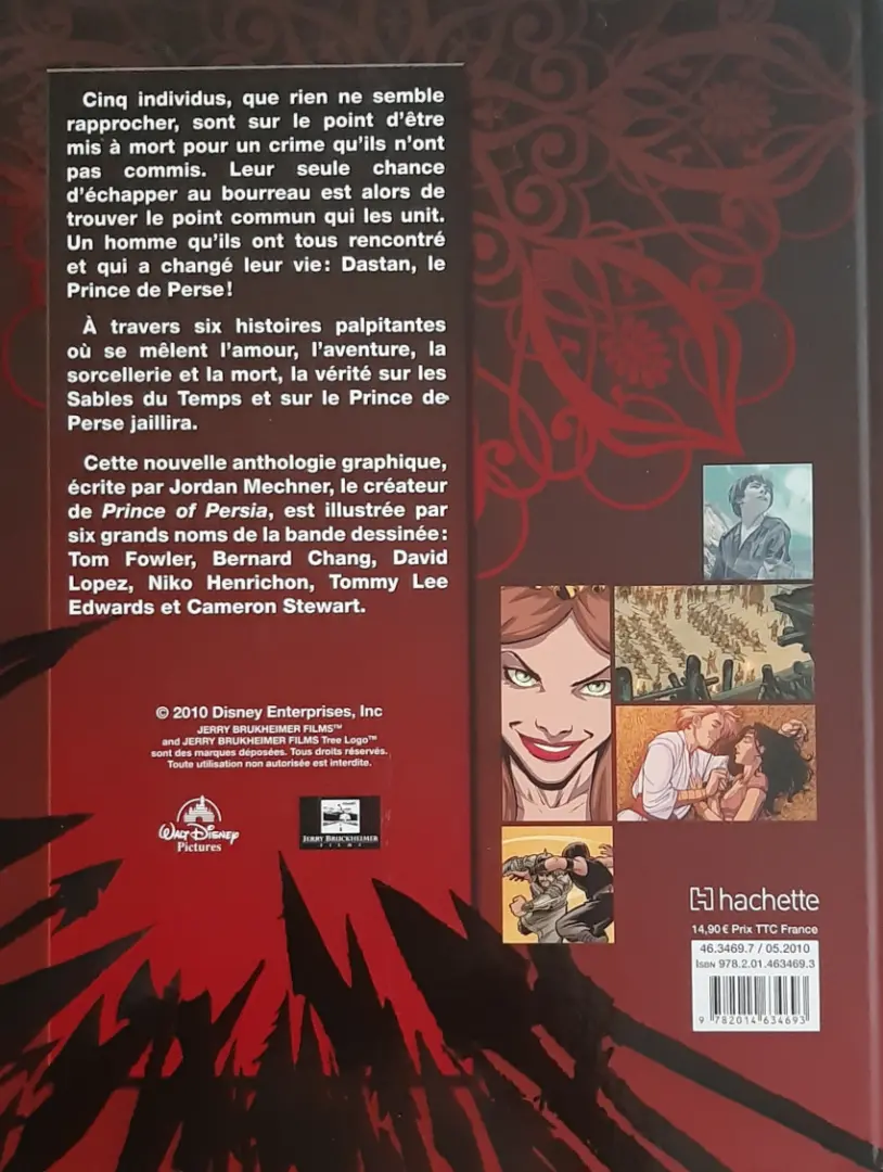 Verso de l'album Prince of Persia Avant la tempête de sable
