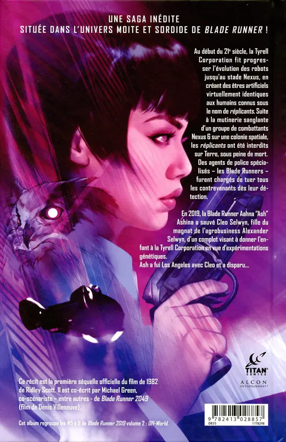 Verso de l'album Blade Runner 2019 Tome 2