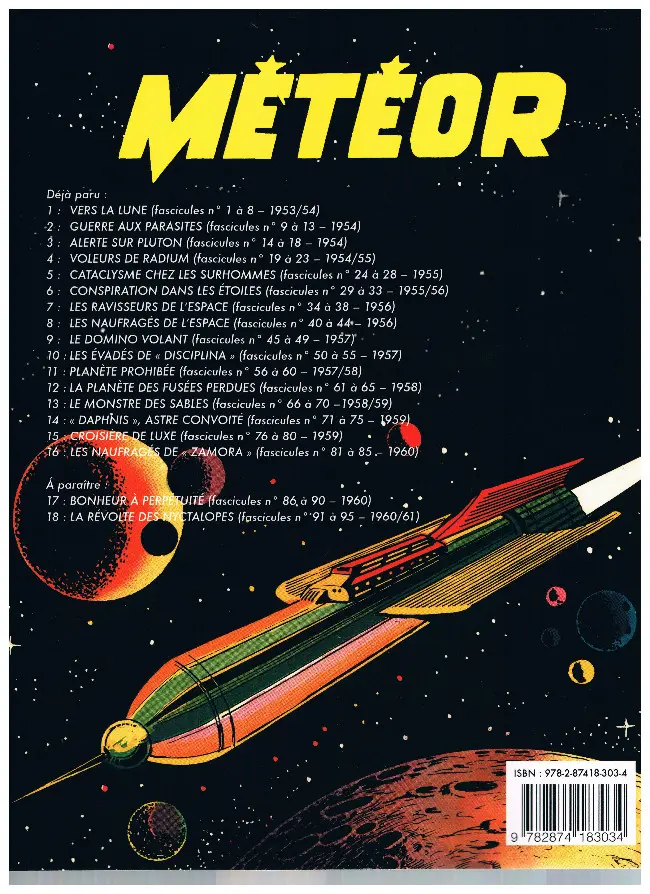 Verso de l'album Météor 14