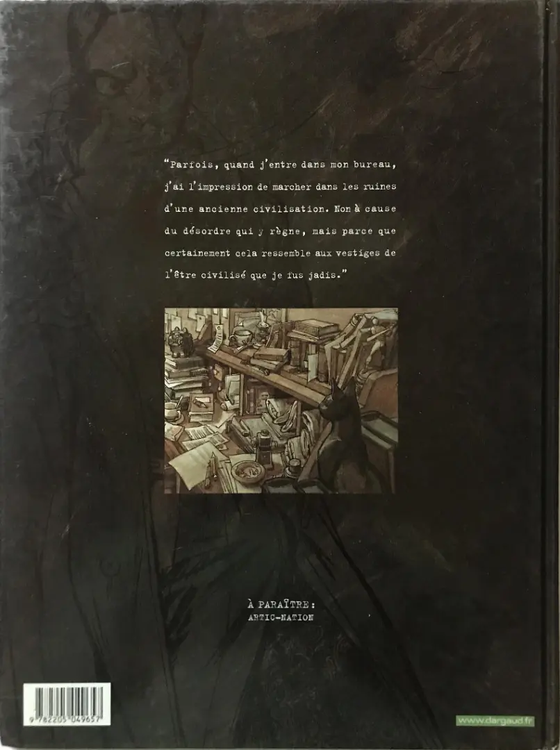 Verso de l'album Blacksad Tome 1 Quelque part entre les ombres