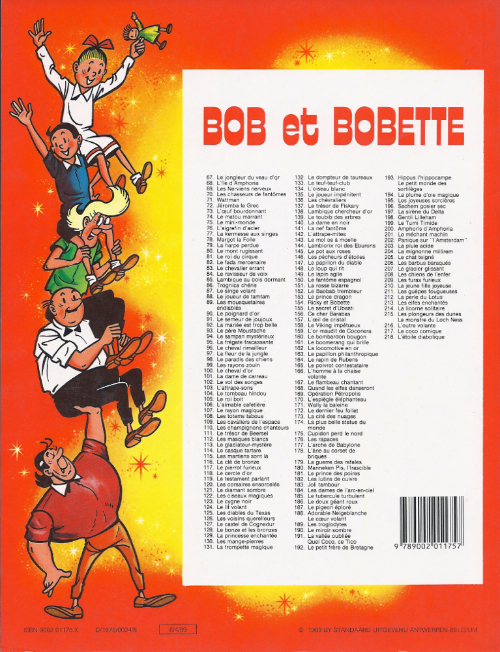 Verso de l'album Bob et Bobette Tome 167 Le flambeau chantant
