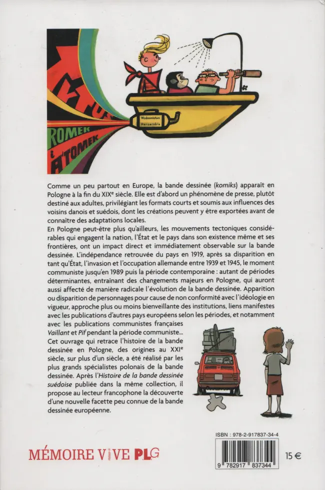 Verso de l'album Histoire de la bande dessinée polonaise