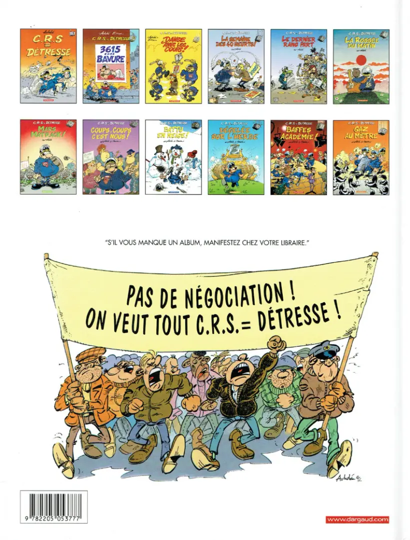 Verso de l'album CRS = Détresse Tome 11 Baffes académie !