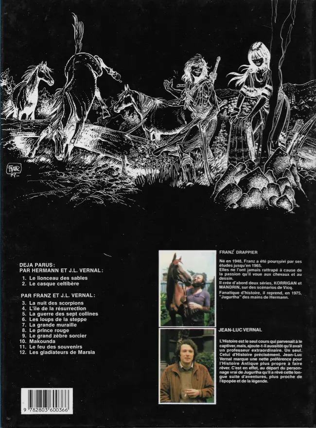 Verso de l'album Jugurtha Tome 9 Le grand zèbre sorcier