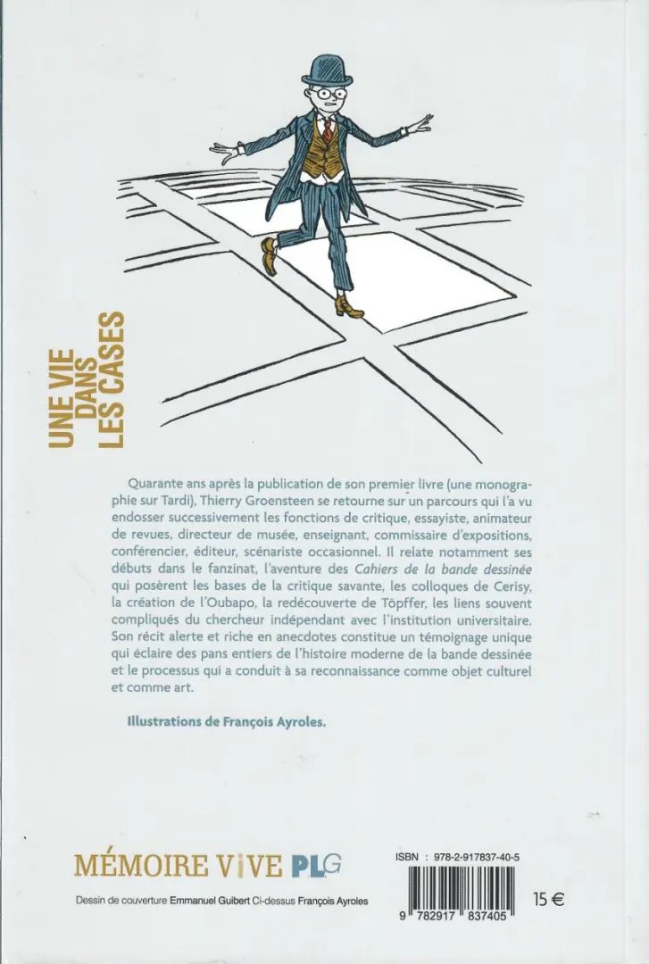 Verso de l'album Une vie dans les cases