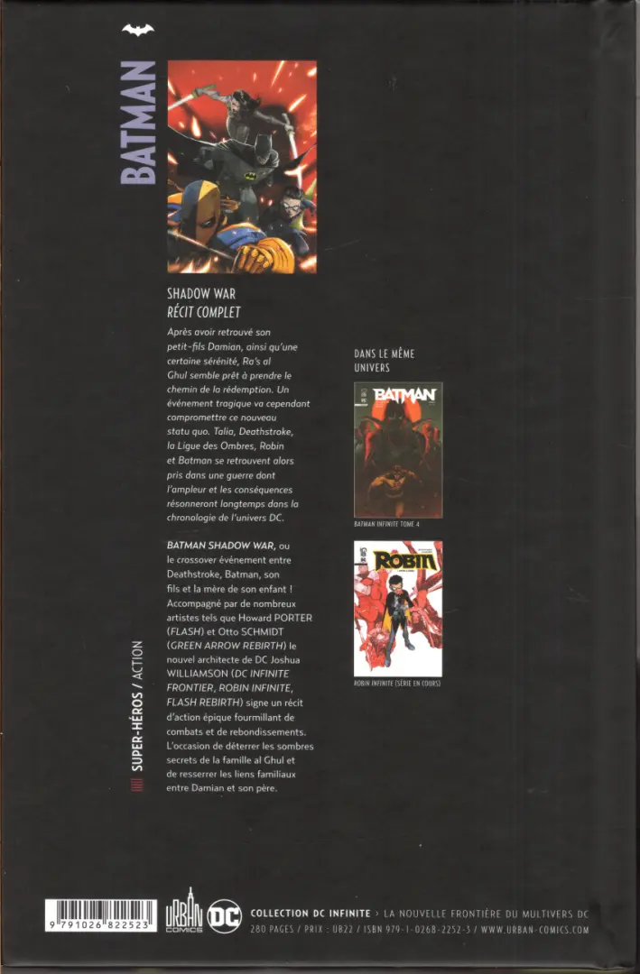 Verso de l'album Batman - Shadow War