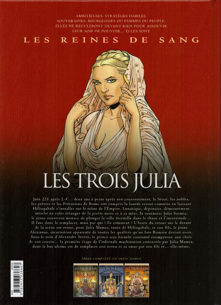 Verso de l'album Les Reines de sang - Les trois Julia Tome 3 La Princesse du silence