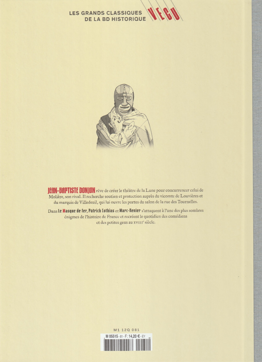 Verso de l'album Les grands Classiques de la BD Historique Vécu - La Collection Tome 83 Le masque de fer - Tome III : Blanches colombes
