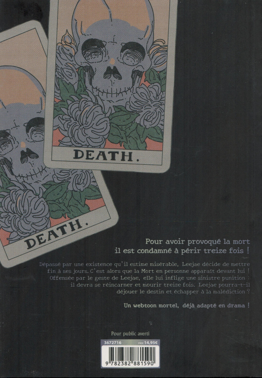 Verso de l'album Death's Game 1