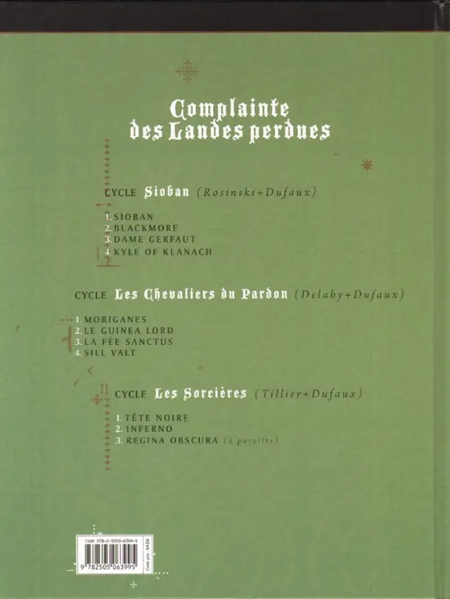 Verso de l'album Complainte des Landes perdues Les Sorcières Tome 2 Inferno