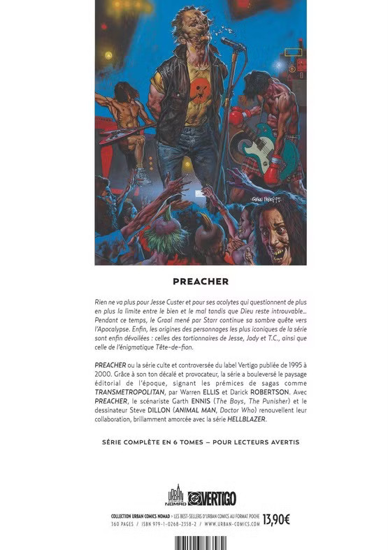 Verso de l'album Preacher Livre IV