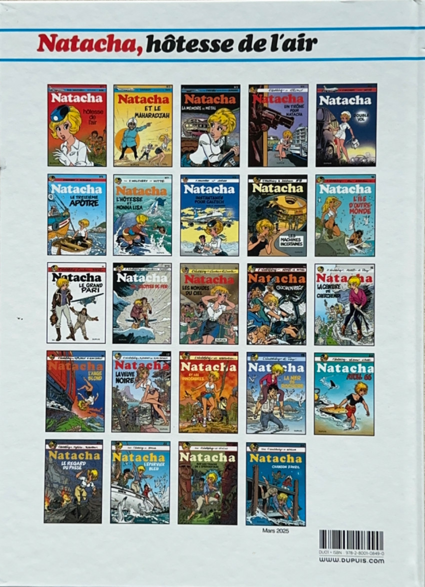 Verso de l'album Natacha Tome 1 Hôtesse de l'air